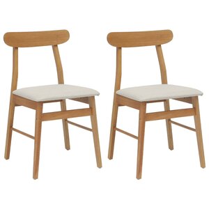 vidaXL Chaise de salle à manger 2 Pièces Naturel et clair