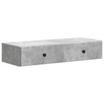 vidaXL Table d'appoint murale Gris béton 87 5 x 34 5 x 17 cm