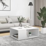 vidaXL Table basse Blanc 90x67x33 cm Aggloméré