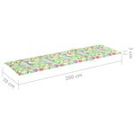 Vidaxl chaise longue double avec coussins motif feuilles pin imprégné