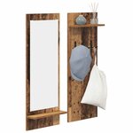 vidaXL Porte-manteau mural avec étagère Bois ancien 70 x 10 x 90 cm