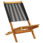 vidaXL Chaises de jardin lot de 2 noir bois d'acacia et polypropylène