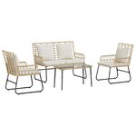vidaXL Ensemble de meubles de jardin 4 Pièces Noir et anthracite