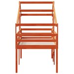 vidaXL Lit haut sans matelas cire marron 90x200 cm bois de pin massif