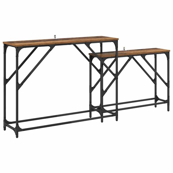 vidaXL Table console 2 Pièces Bois Ancien 100 x 28 x 75 cm