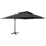 vidaXL Parasol de jardin déporté avec double dessus noir 400 x 300 cm