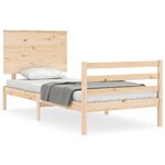 vidaXL Cadre de lit avec tête de lit petit simple bois massif