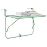 vidaXL Table Suspendue de Balcon Vert menthe 60 x 39 x 65 cm Acier