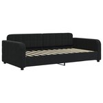 vidaXL Lit de jour avec matelas noir 90x200 cm velours