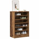 vidaXL Armoire à chaussures vieux bois 60x35x92 cm bois d'ingénierie