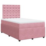 vidaXL Sommier à lattes de lit avec matelas Rose 120x200 cm Velours