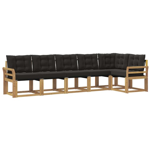 vidaXL Ensemble de canapés d'extérieur 6 pc Blanc et noir