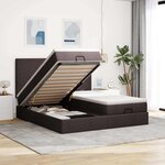 VidaXL Cadre de lit ottoman avec matelas marron foncé 180x200 cm tissu