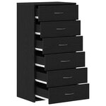 vidaXL Buffet avec 6 tiroirs Chêne noir 50x34x96 cm Bois d'ingénierie