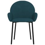 vidaXL Chaises à manger lot de 2 Bleu Velours