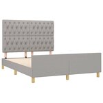 vidaXL Cadre de lit avec tête de lit Gris clair 140x200 cm