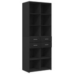 vidaXL Armoire de rangement noir 70x42 5x225 cm bois d'ingénierie