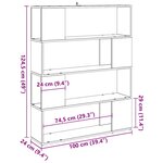 vidaXL Bibliothèque/Séparateur de pièce chêne artisanal 100x24x124 5cm