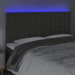 vidaXL Tête de lit à LED Gris foncé 200x5x118/128 cm Velours