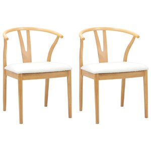 vidaXL Chaise de salle à manger 2 pc Bois de Caoutchouc Massif