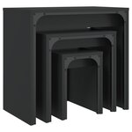 vidaXL Tables basses gigognes 3 Pièces noir bois d'ingénierie