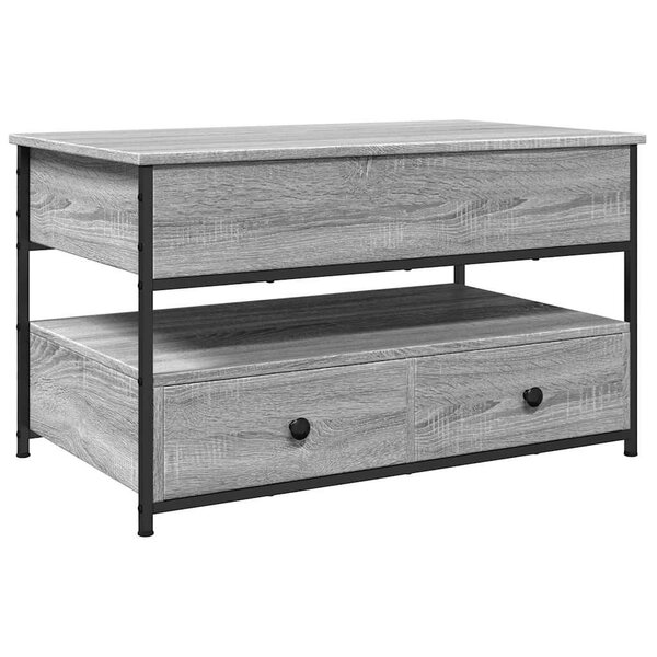 vidaXL Table basse sonoma gris 85x50x50 cm bois d'ingénierie et métal