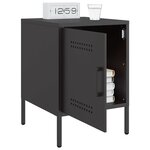 vidaXL Table de chevet noir 36x39x50 5 cm acier