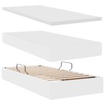 vidaXL Lit avec rangement et matelas Blanc pur 90 x 200 cm Simili cuir