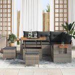 vidaXL Ensemble de canapé de jardin 8 Pièces Gris polyrotin