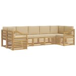 vidaXL Ensemble de canapé d'angle 7 Pièces Blanc et Beige