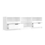 vidaXL Meuble TV Blanc brillant 150x33 5x45 cm Bois d'ingénierie