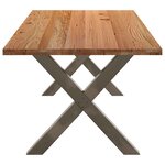 vidaXL Table à manger marron clair bois de chêne massif rectangulaire