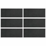 vidaXL Pierre de marchage 6 Pièces Noir 60 5 x 25 x 2 cm Caoutchouc