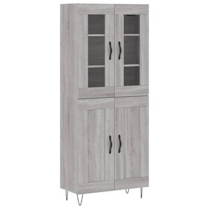 vidaXL Buffet haut Sonoma gris 69 5x34x180 cm Bois d'ingénierie