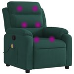 vidaXL Fauteuil de massage inclinable vert foncé velours