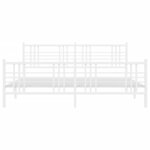 vidaXL Cadre de lit métal sans matelas et pied de lit blanc 180x200 cm