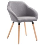 vidaXL Chaise de salle à manger Gris clair Tissu