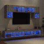 vidaXL Unités murales TV avec LED 6 Pièces gris sonoma bois d'ingénierie