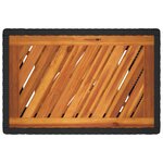 vidaXL Table d'appoint de jardin dessus en bois noir 60x40x75 cm