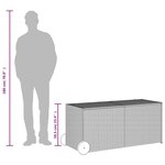 vidaXL Boîte de rangement de jardin et roues mélange beige 283L rotin