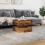 vidaXL Table basse avec lumières LED vieux bois 50x50x40 cm
