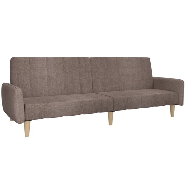 vidaXL Canapé-lit à 2 places Taupe Tissu