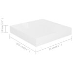 vidaXL Étagère murale flottante 4 Pièces Blanc brillant 23x23 5x3 8cm MDF