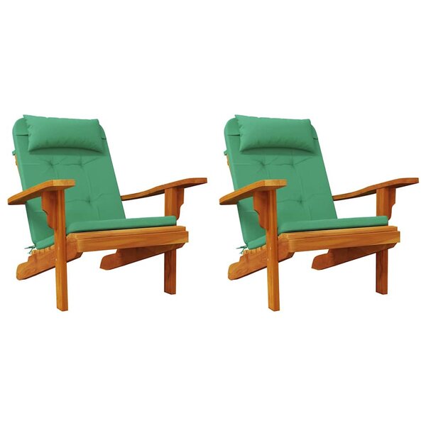 vidaXL Coussins de chaise 2 pc Tissu Oxford Vert 58 x 77 x 4 5 cm