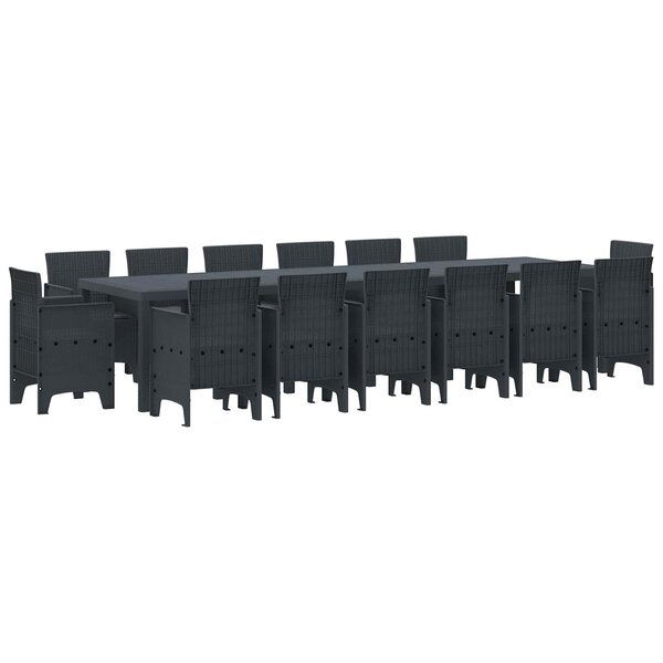 vidaXL Ensemble de salle à manger pour jardin 15 pc Anthracite