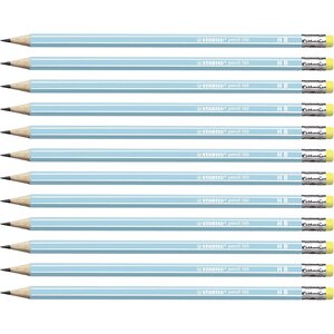 Crayon graphite pencil 160 bout gomme hb - bleu clair x 12 stabilo