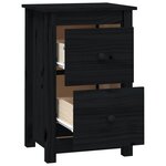 vidaXL Table de chevet Noir 40x35x61 5 cm Bois de pin massif