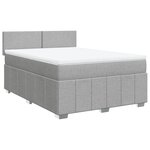 vidaXL Sommier à lattes de lit avec matelas Gris clair 140x200cm Tissu