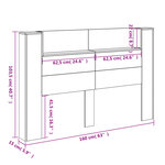 vidaXL Armoire tête de lit avec LED noir 160x16 5x103 5 cm