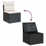 vidaXL Salon de jardin 6 Pièces avec coussins noir résine tressée